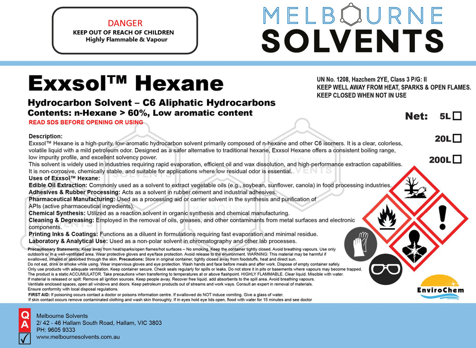 Hexane (n-Hexane), Exxsol™ Hexane