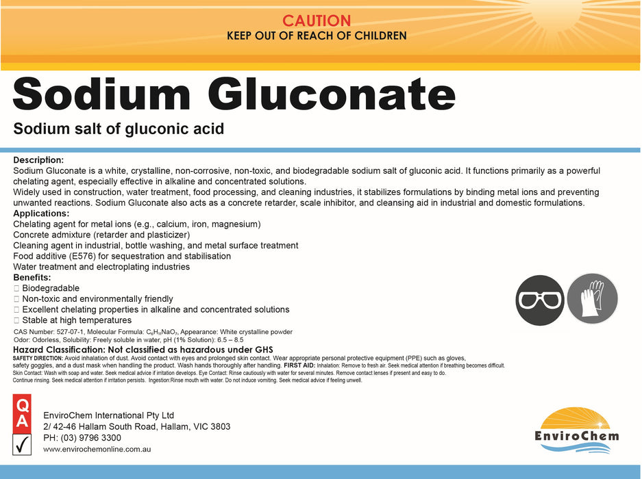 Sodium Gluconate (Sodium salt of gluconic acid)
