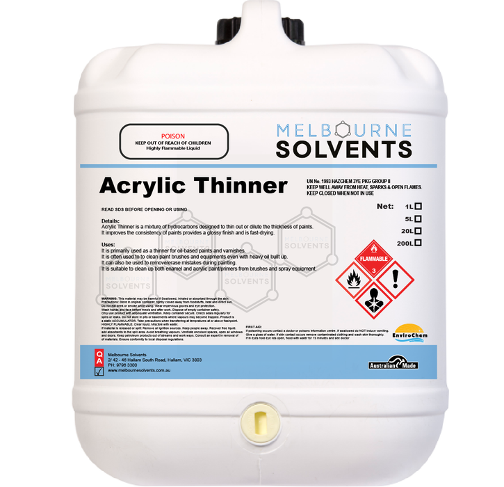 Acrylic Thinner- Melbourne Solvents