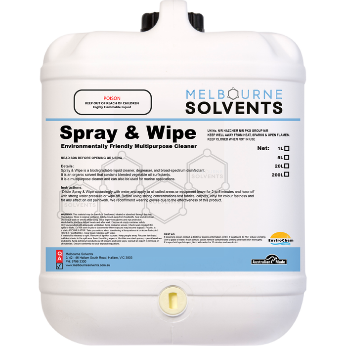 Multi Purpose Cleaner Spray & Wipe Melbourne Solvents