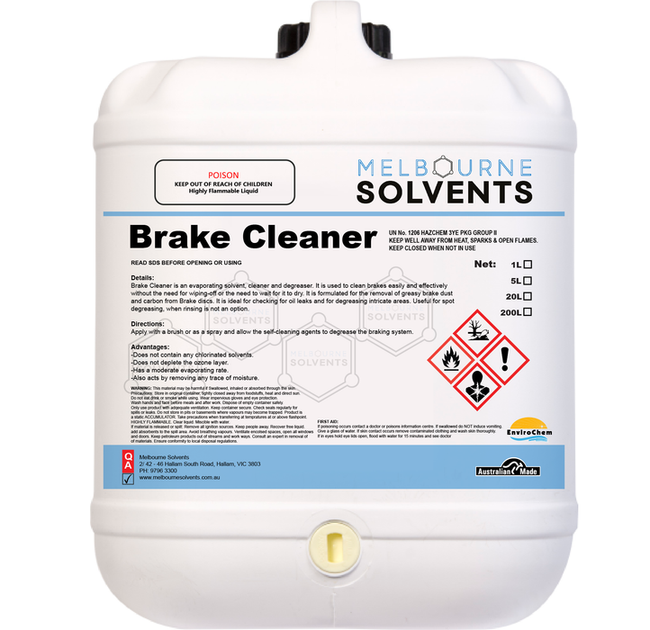 Brake Cleaner Melbourne Solvents