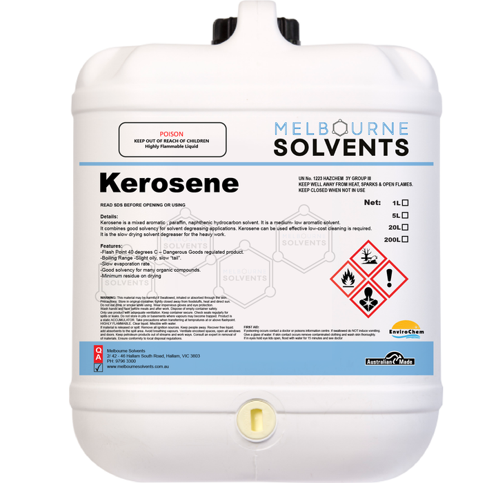 20L Kerosene Melbourne Solvents