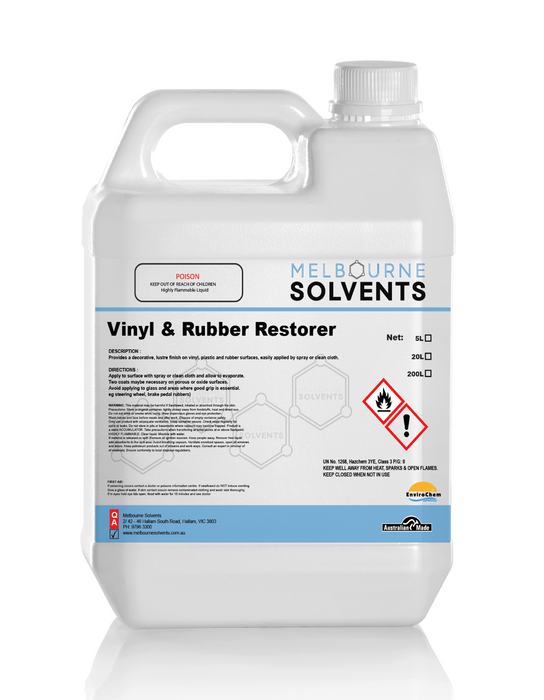 Vinyl & Rubber Restorer - Melbourne Solvents