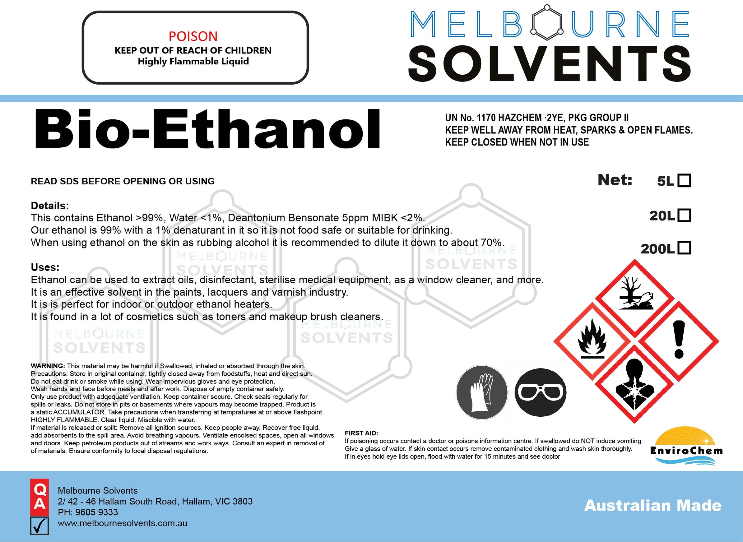 Bioethanol Sign Buy Bio-Ethanol| Melbourne Solvents