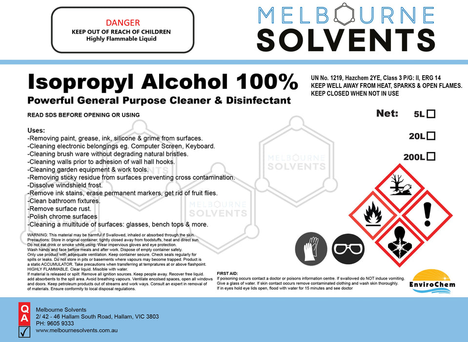Isopropyl Alcohol (100% IPA )
