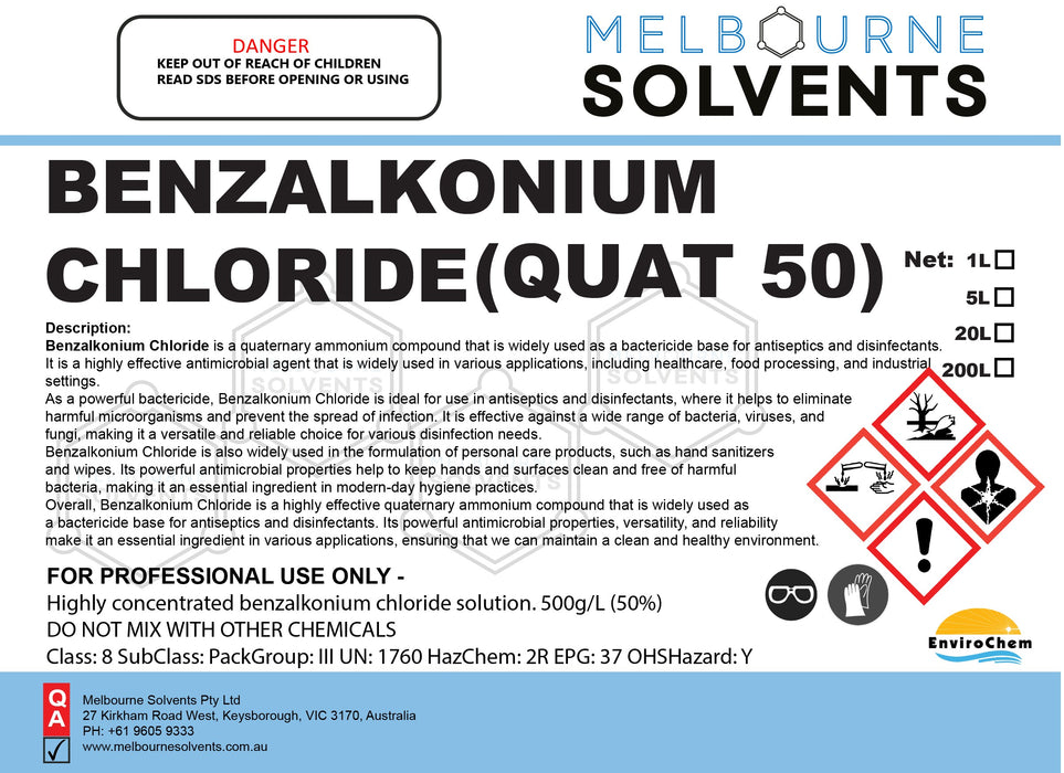 BENZALKONIUM  CHLORIDE (QUAT 50)