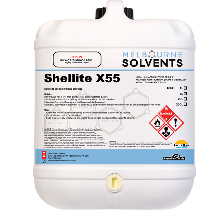 Shellite Solvent X55 20L Melbourne Solvents