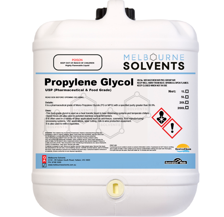 Propylene glycol Melbourne Solvents
