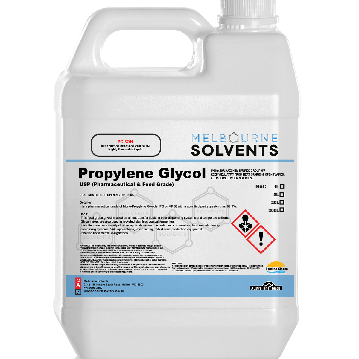 Propylene Glycol USP, Food Grade