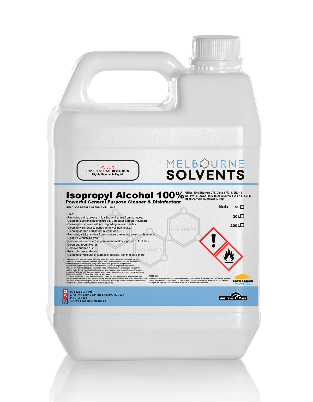 IPA Isopropyl Alcohol Solvent Cleaner