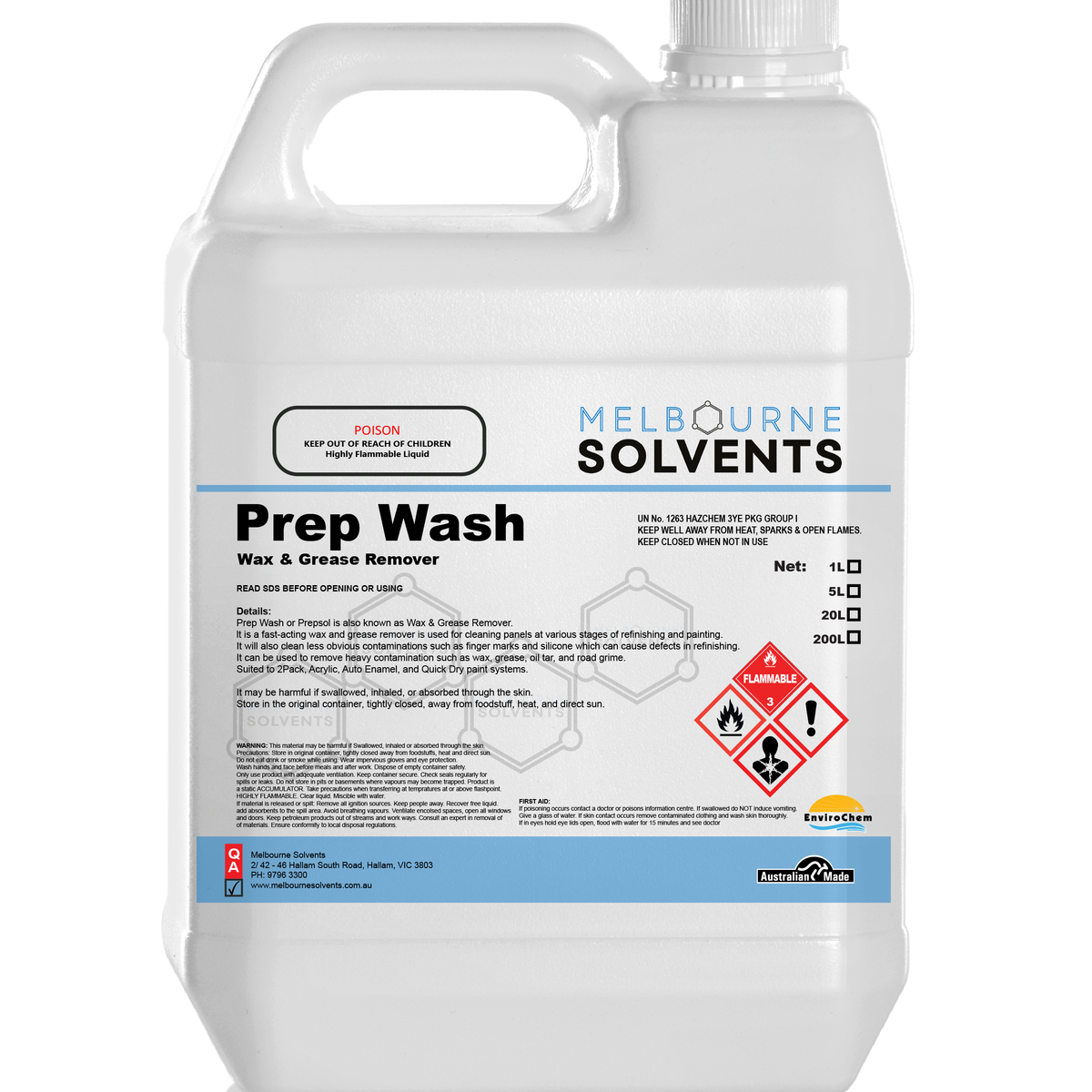 PrepWash / PrepSol / Wax & Grease Remover