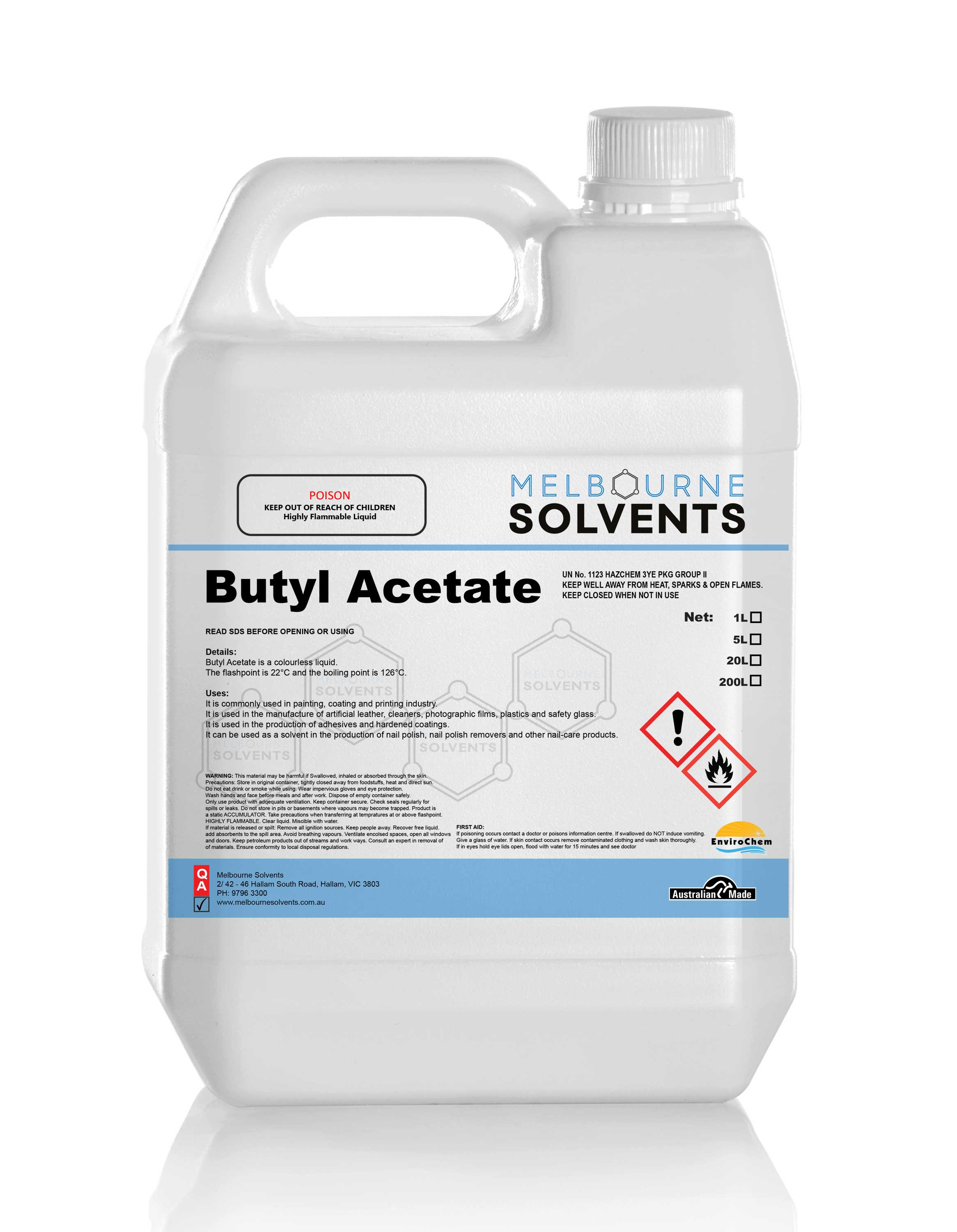 Melbourne Solvents Butyl Acetate